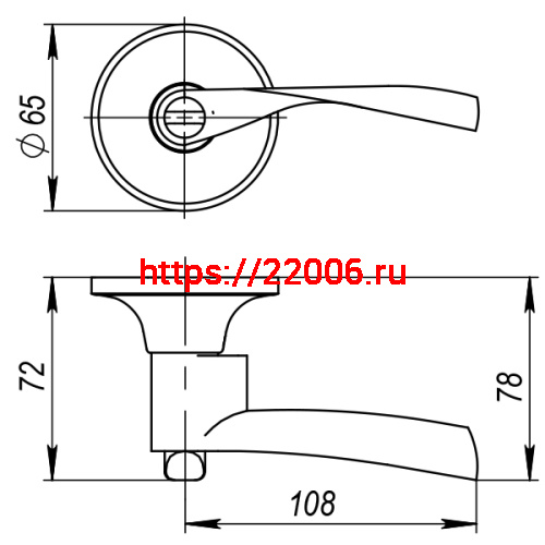 Ручка Ajax (Аякс) защелка DK610 SN-BK (6010 SN-B) (фик.) мат. никель фото 4